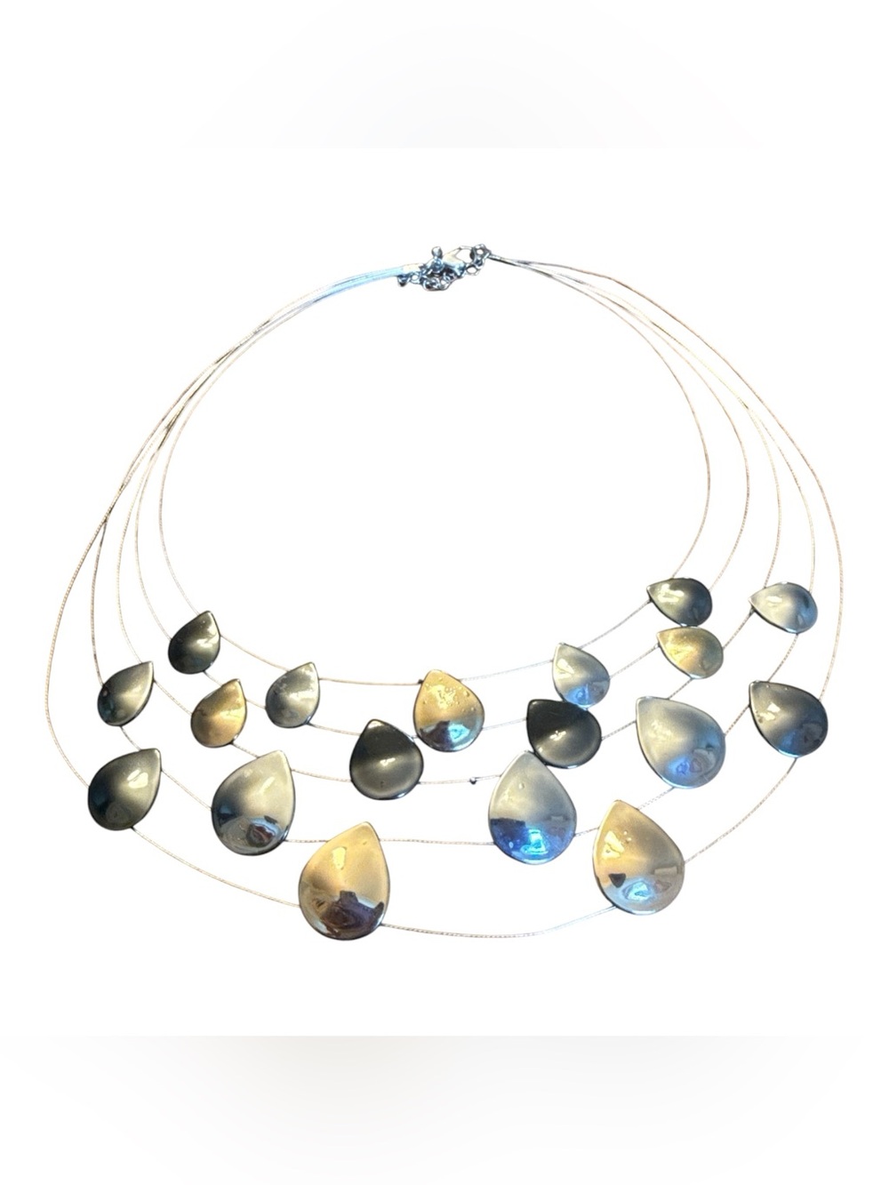 Vintage‎ Multi Strand Teardrop Statement Necklace Layered Waterfall Bib Necklace